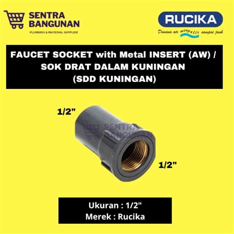 Jual SDD KUNINGAN AW 1 2 FITTING PVC RUCIKA SOCKET SOK DRAT DALAM