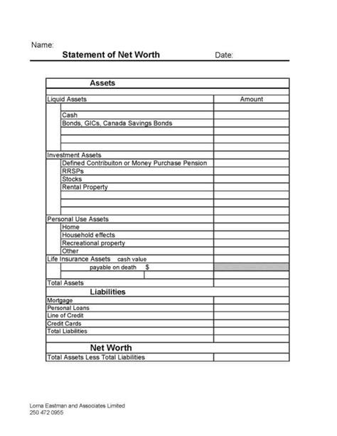 Net Worth Spreadsheet Canada Printable Spreadshee net worth spreadsheet ...