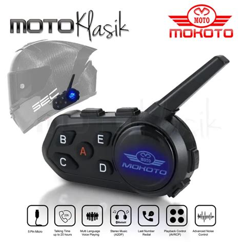 MOKOTO S 6 BLUETOOTH WIRELESS HELMET INTERCOM WITH MICROPHONE