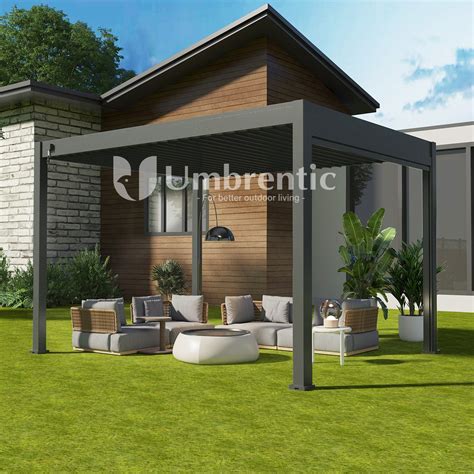 Umbrentic Customized Outdoor Motorized Waterproof Gazebo Garden Louvre