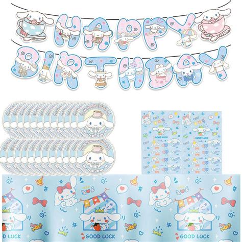 Cinnamoroll Birthday Decorations Kawaii Cartoon Theme Party Tableware