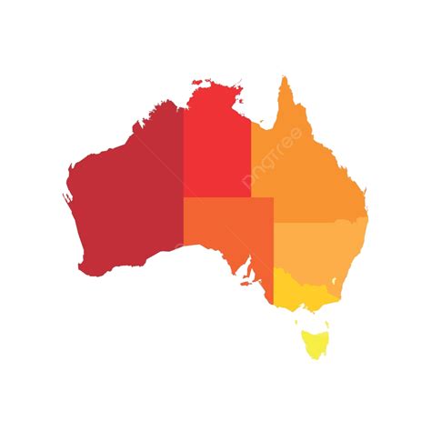 Mapa Vectorial Claro Con Estados Y Territorios Australianos Dejados En