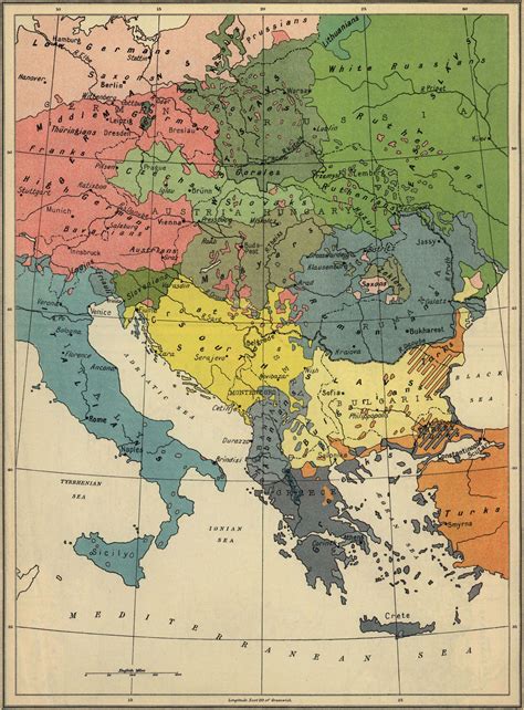 Ethnographic Map Of Austria Hungary And Balkans 1914