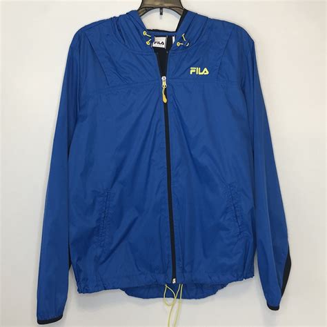 Fila Windbreaker Jacket Retro Vintage Blue Size Xl Zi Gem