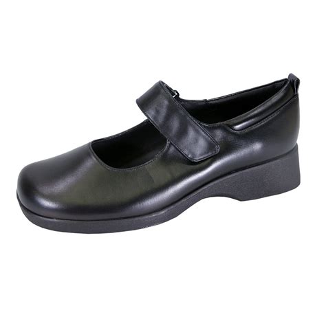 24 Hour Comfort 24 Hour Comfort Sky Women Wide Width Leather Mary Jane Style Shoes Black 7 5