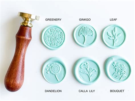 Botanical Sealing Wax Stamps Custom Wax Seal Stamps Plant Etsy