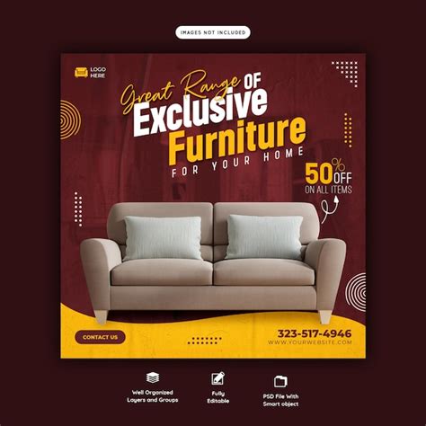 Premium PSD Furniture Sale Social Media Banner Template