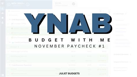 Ynab Budget With Me St Paycheck In November Budgeting In