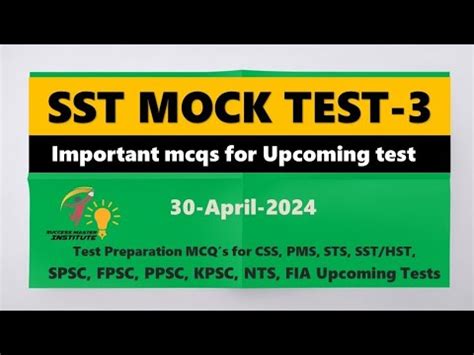 SST Mock Test 3 SST Important Mcqs SST Science Category Mcqs SST