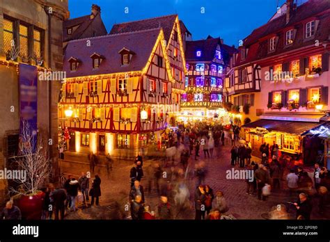 Christmas Time In Colmar Village Alsace France Stock Photo Alamy