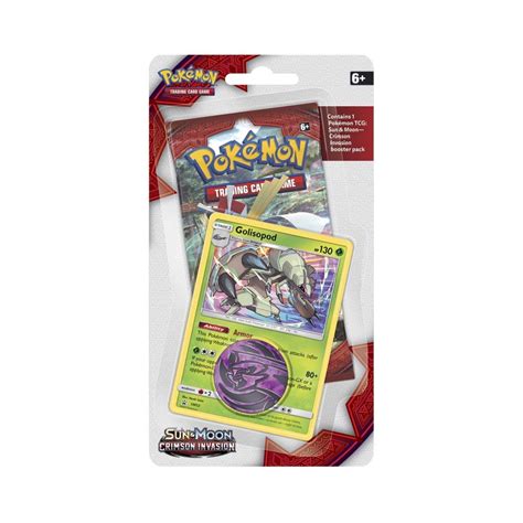 Pokémon TCG Sun Moon Crimson Invasion Booster Pack Coin Golisopod