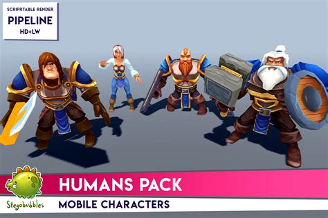 Humans Pack Mobile Characters 3d Model