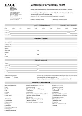 Fillable Online MEMBERSHIP APPLICATION FORM EAGE Fax Email Print