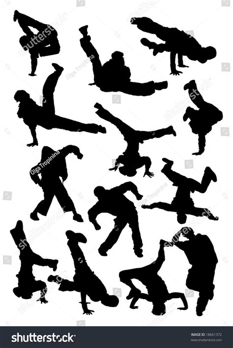 Vector Illustration. Collection Silhouette Of Breakdancer - 18661372 ...