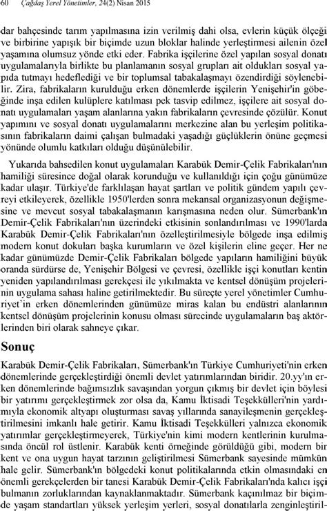 Sümerbank ın Karabük ün Konut Politikasındaki Rolü PDF Free Download