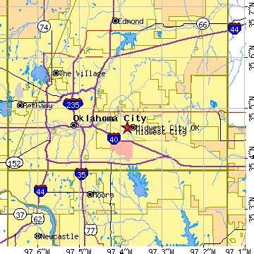 Midwest City, Oklahoma (OK) ~ population data, races, housing & economy