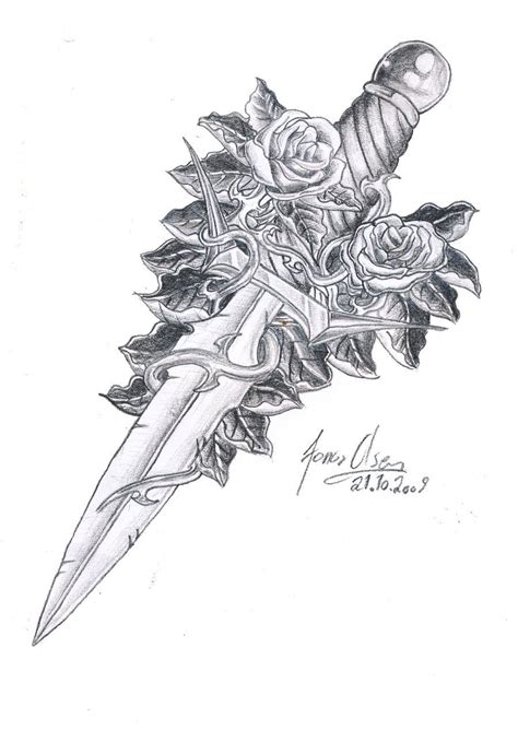 Dagger and rose | Tattoo drawings, Dagger tattoo, Small tattoos