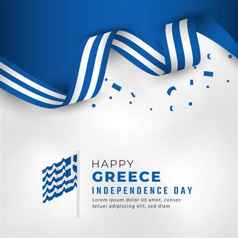 Happy Greece Independence Day March 25th Celebration Vector Design Illustration Template For