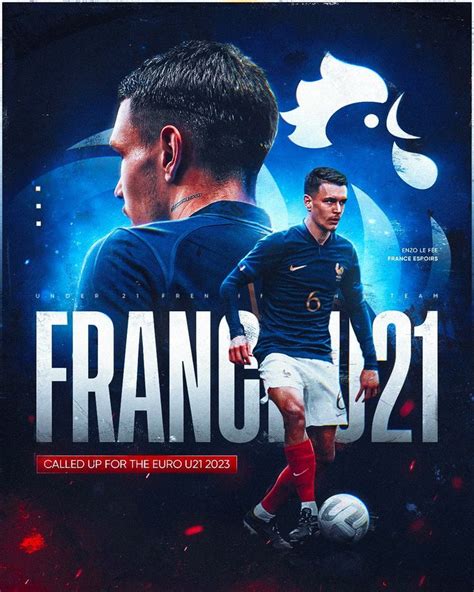 The Poster For France S Soccer Team Featuring Two Men In Blue And