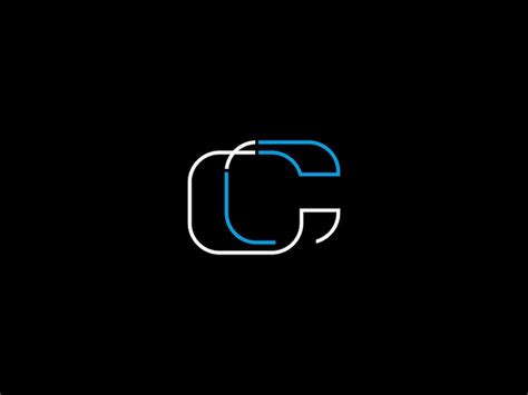 Premium Vector A White And Blue Letter C On A Black Background