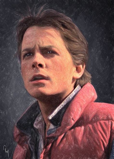 Marty Mcfly Back To The Future Portrait Painting Poster Wall Art