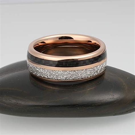 Womens Or Mens Wedding Tungsten Wedding Band 8mm Rose Gold