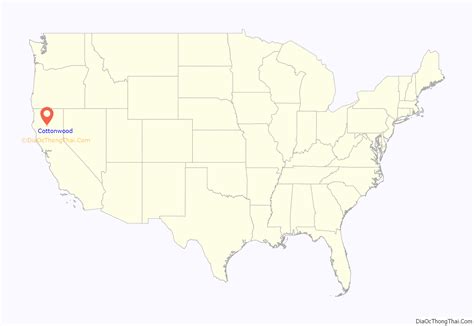 Map of Cottonwood CDP, California - Thong Thai Real