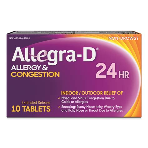 Allegra D 24hr Allergy Relief And Decongestant Extended Release Tablets