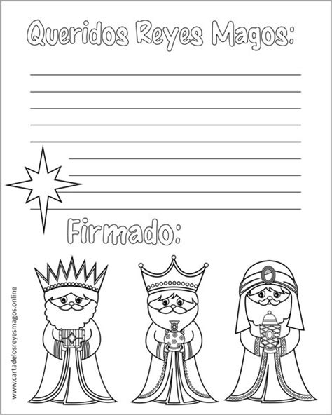 Carta Reyes Magos Para Colorear Carta De Los Reyes Magos