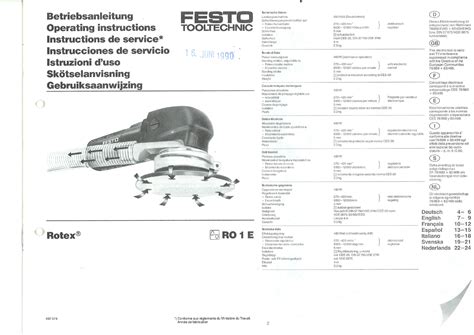 Bedienungsanleitung Festo Ro 1 E 13 Seiten