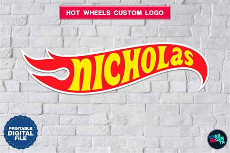 Hot Wheels Custom Logo With Name Etsy