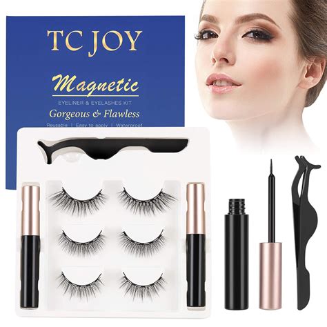 Amazon 3D Reusable Magnetic Eyelashes With Eyeliners Natural