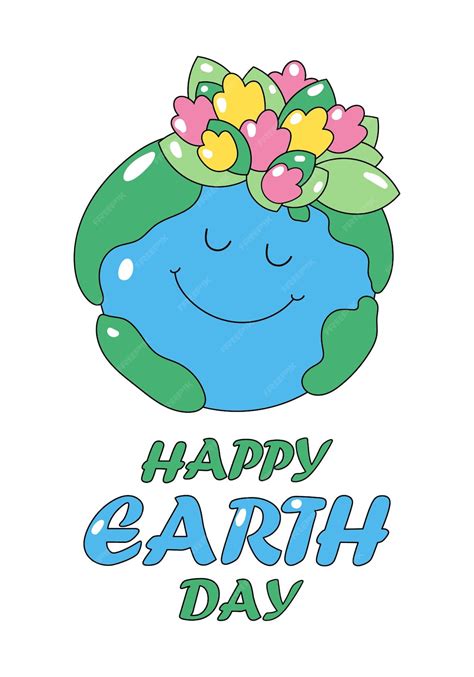 Joyeux Jour De La Terre Avec Illustration Vectorielle De Caractère