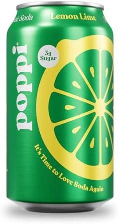 Amazon Poppi Lemon Lime Prebiotic Soda 12pk 12 FZ Grocery