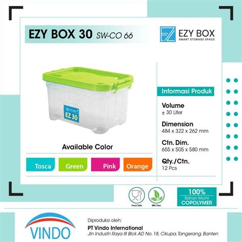 Ezy Box Container Box Plastik 10 15 Liter Kotak Penyimpanan Lazada