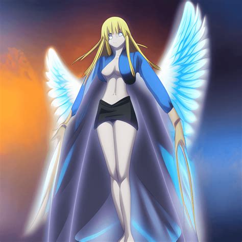 Blue Aura Angel Anime Character Graphic · Creative Fabrica