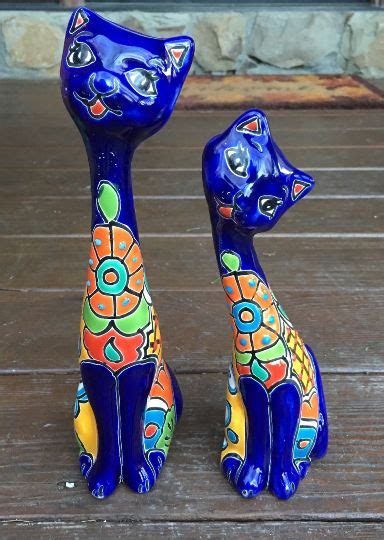 Talavera Kittens Mexican Pottery Cat Gato Folk Art Cats Mexdecor