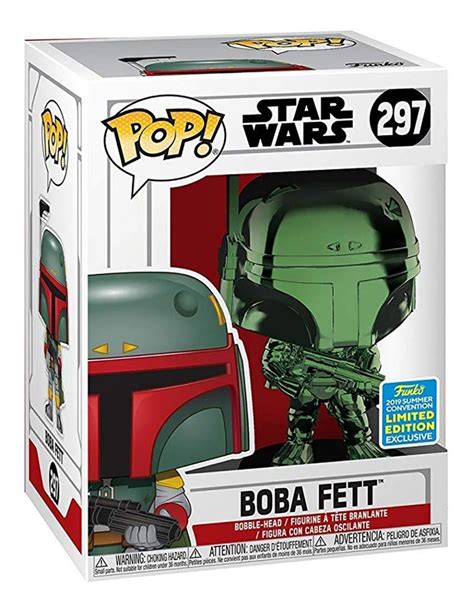 Funko Pop Boba Fett 297 Green Chrome 2019 Summer Convention Envío Gratis