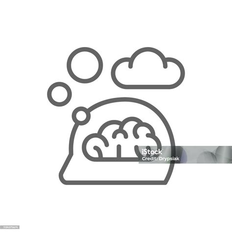 Vektor Berpikir Berpikir Ide Pikiran Awan Mimpi Ikon Garis Dialog ...
