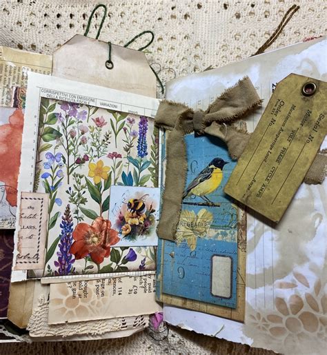 Handmade Vintage Style Junk Journal Heavily Decorated With Plenty Of