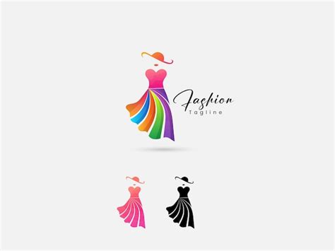 Premium Vector Clothing Logo Colorful Woman Dress Vector Fashion