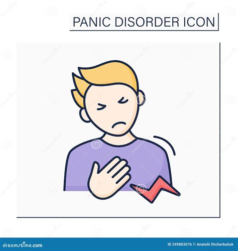 Chest Discomfort Color Icon Stock Vector - Illustration of mental