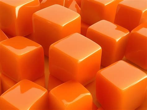 Premium Photo Orange Sweet Caramel Cubes Background