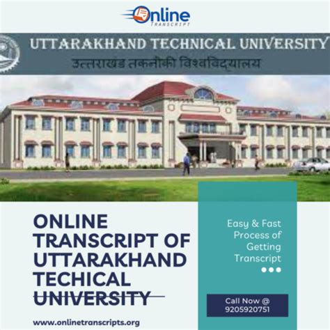 Uttarakhand Technical University Transcript - Online Transcripts