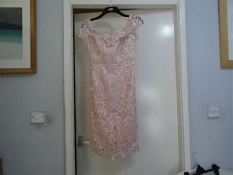 Beautiful Lipsy Vip All Over Lace Bardot Pink Dress Rrp Ebay