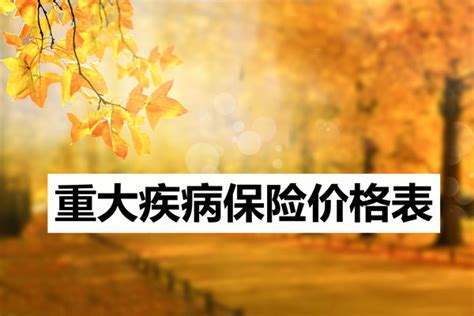 重大疾病保险价格表，重大疾病保险价格表2021保险测评沃保保险网