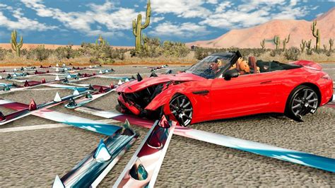 Cars Vs Massive Spike Pileup And Car Crashes 4K BeamNG Drive YouTube