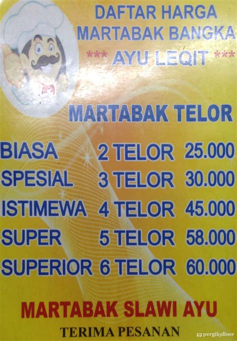 Selalu Diperbarui Menu Martabak Ortega Cipondoh Tangerang