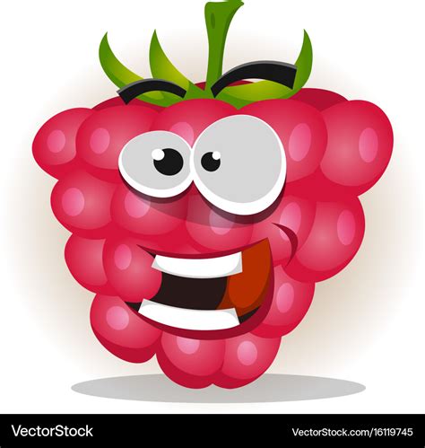 Funny Happy Raspberry Character Royalty Free Vector Image