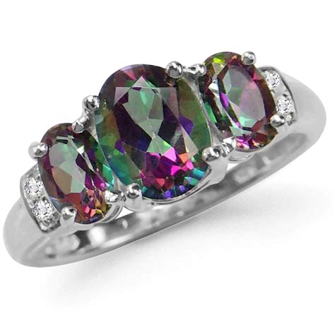 2 62ct 3 Stone Mystic Fire Topaz 925 Sterling Silver Ring Visit The